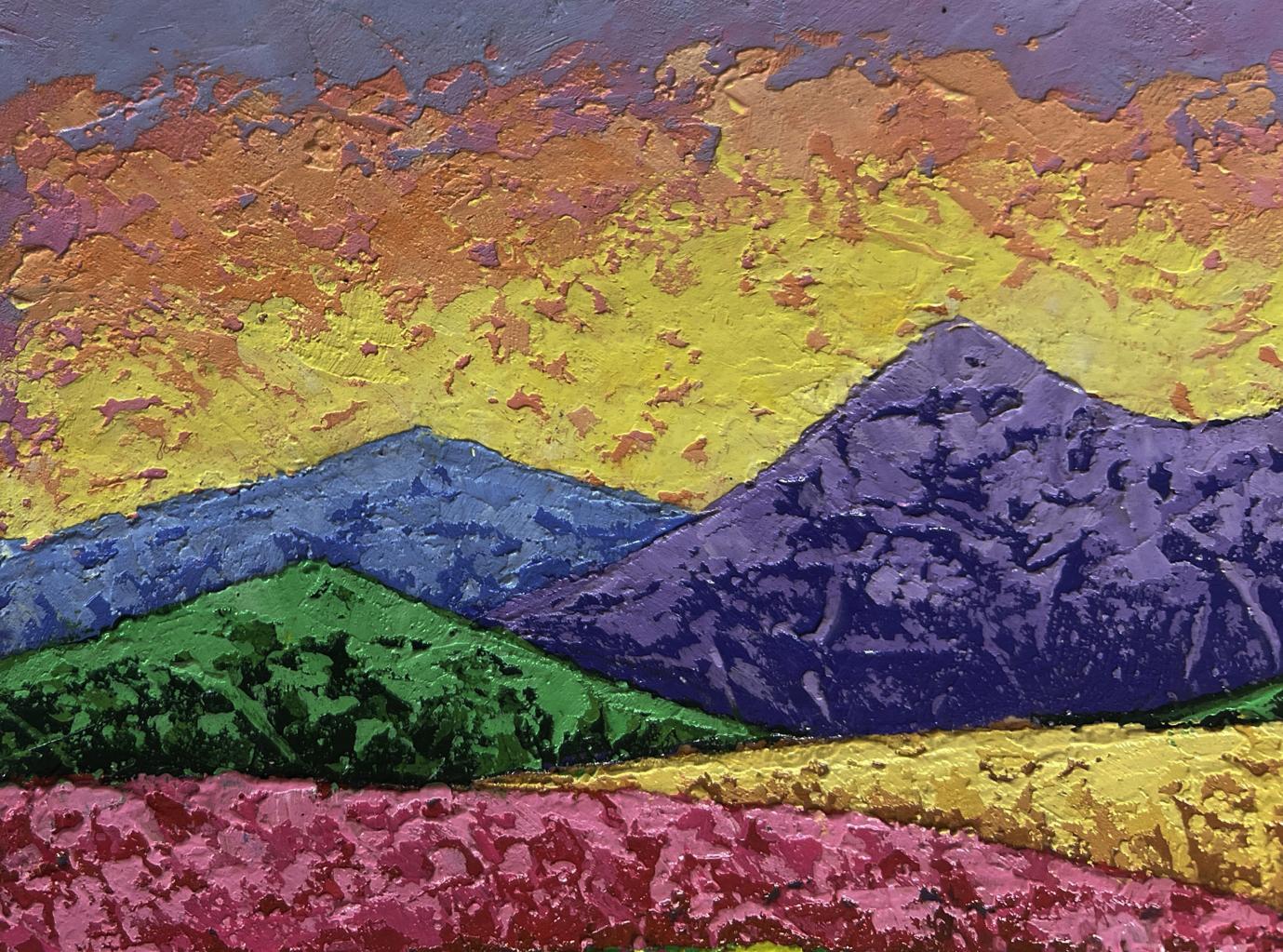 Vibrant Tranquility of the Mountains oil painting by V. Zadorozhnya