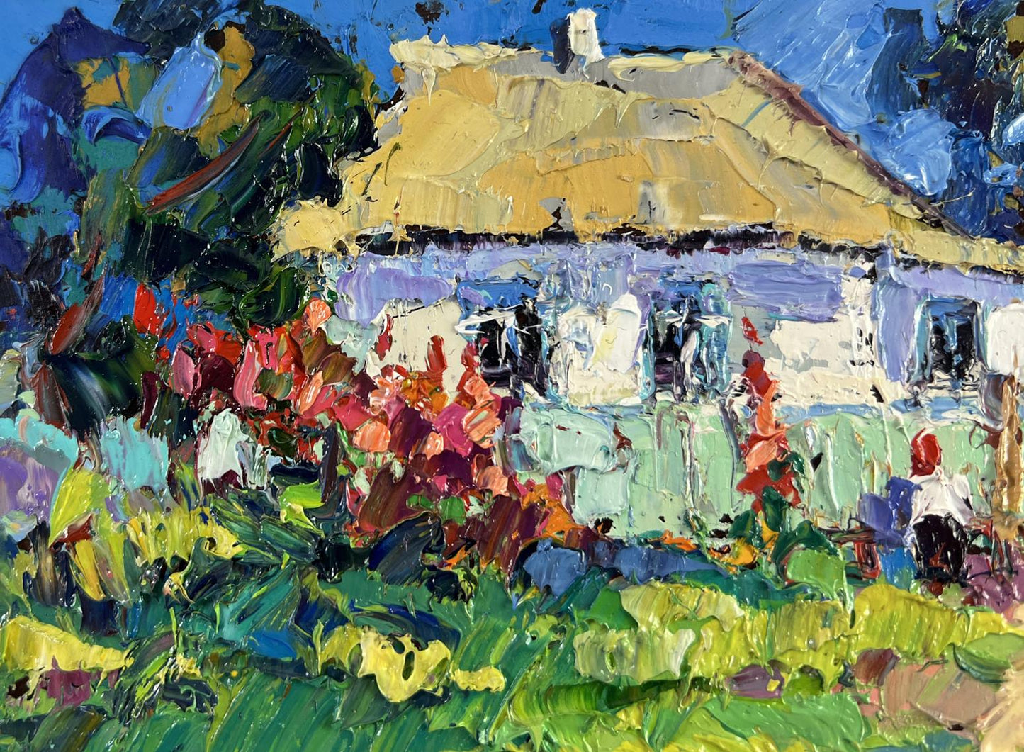 Oil painting House in the village by Oksana Ivanyuk impressionist art