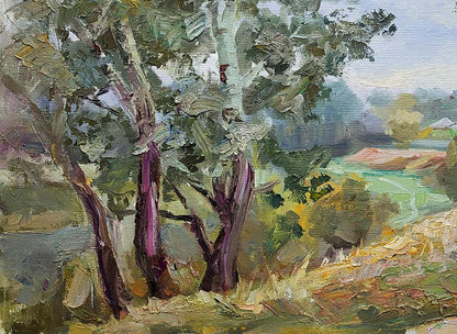 Impressionistic oil painting of Silver poplars by Boris Serdyuk