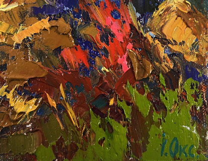Vibrant Night Tale oil painting by Oksana Ivanyuk in silver reflections