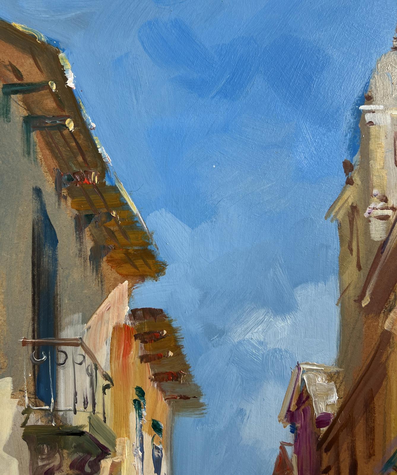 Vibrant oil painting of sunlit Old alley of the city by Yuriy Suprunchuk