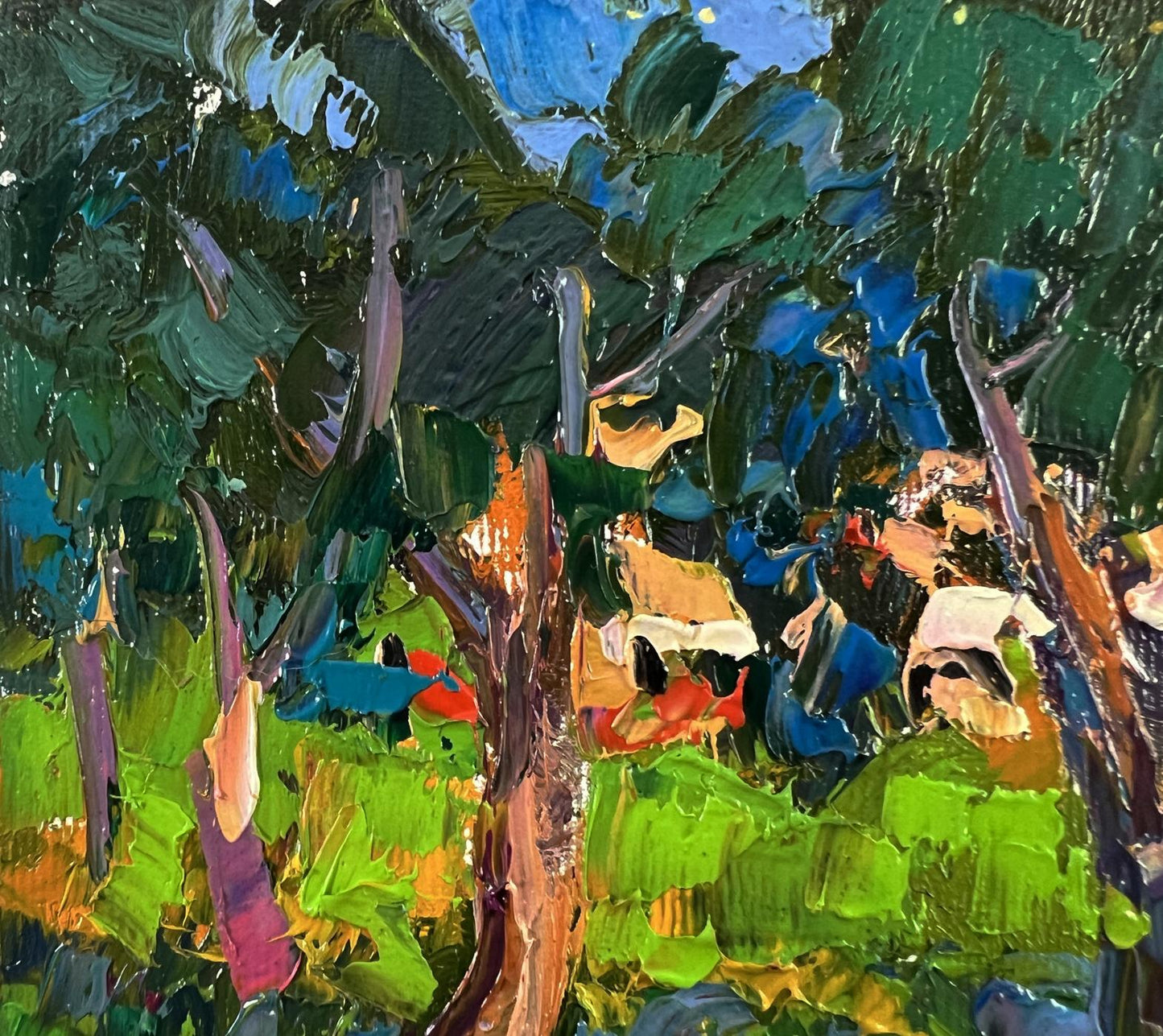 Vibrant impressionist oil painting Morning coolness by Oksana Ivanyuk