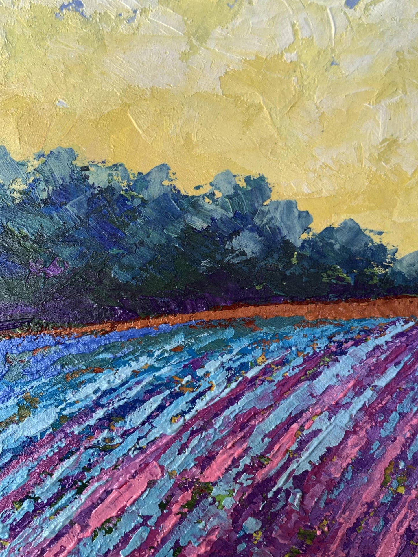 Vibrant impressionist oil painting Warm days in the fields by V. Zadorozhnya
