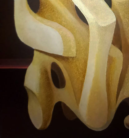 Oil painting Movement by Alexander Strashevich, abstract beige curves