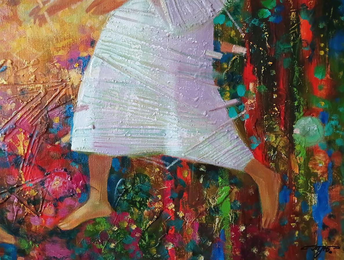 Abstract oil painting Two angels Anatoly Tarabanov