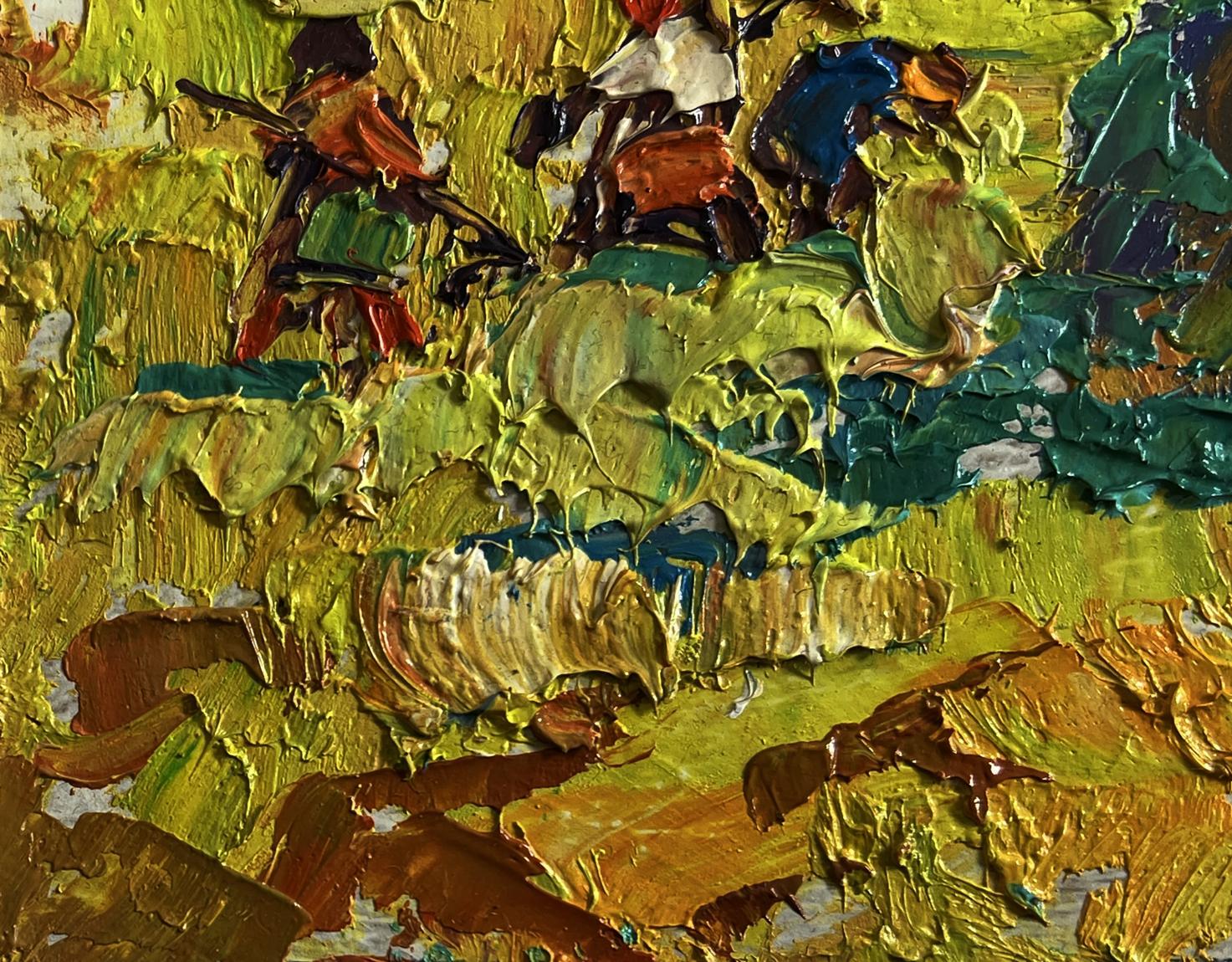 Vibrant impressionist oil painting Sunny hot day in the field by Oleksiy Ivanyuk