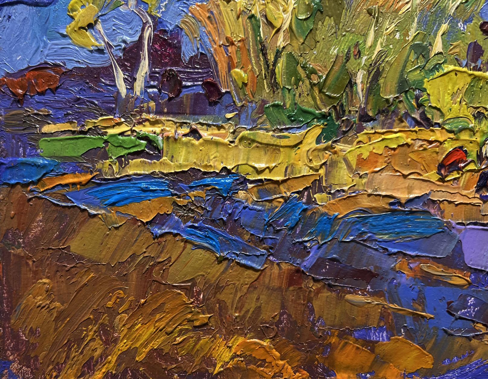 Vibrant impressionist oil painting In autumn after the rain by Oleksiy Ivanyuk