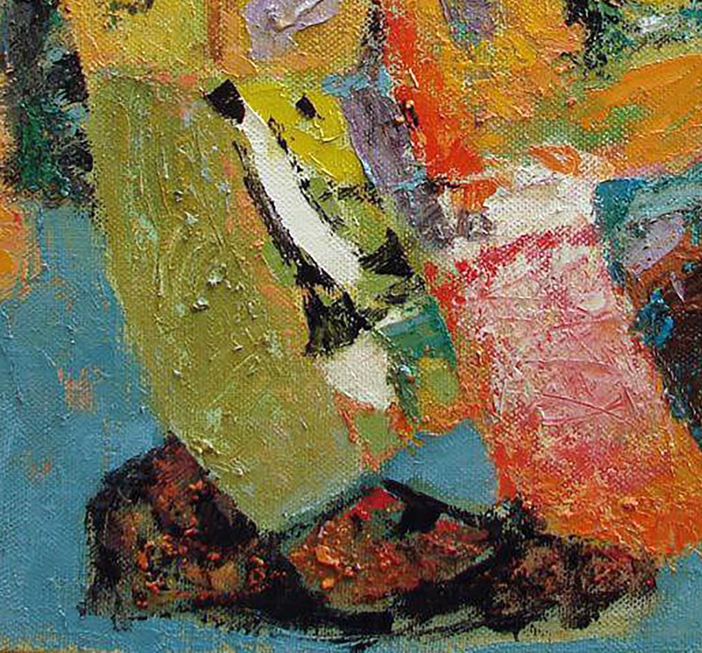 Vibrant abstract oil painting by Tatyana Shulyak with bold impasto strokes