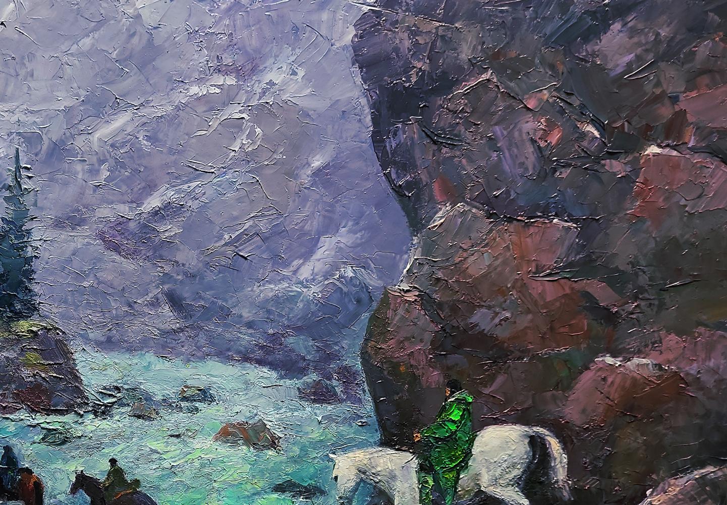 Oil painting Dangerous stream in the mountains by Boris Serdyuk