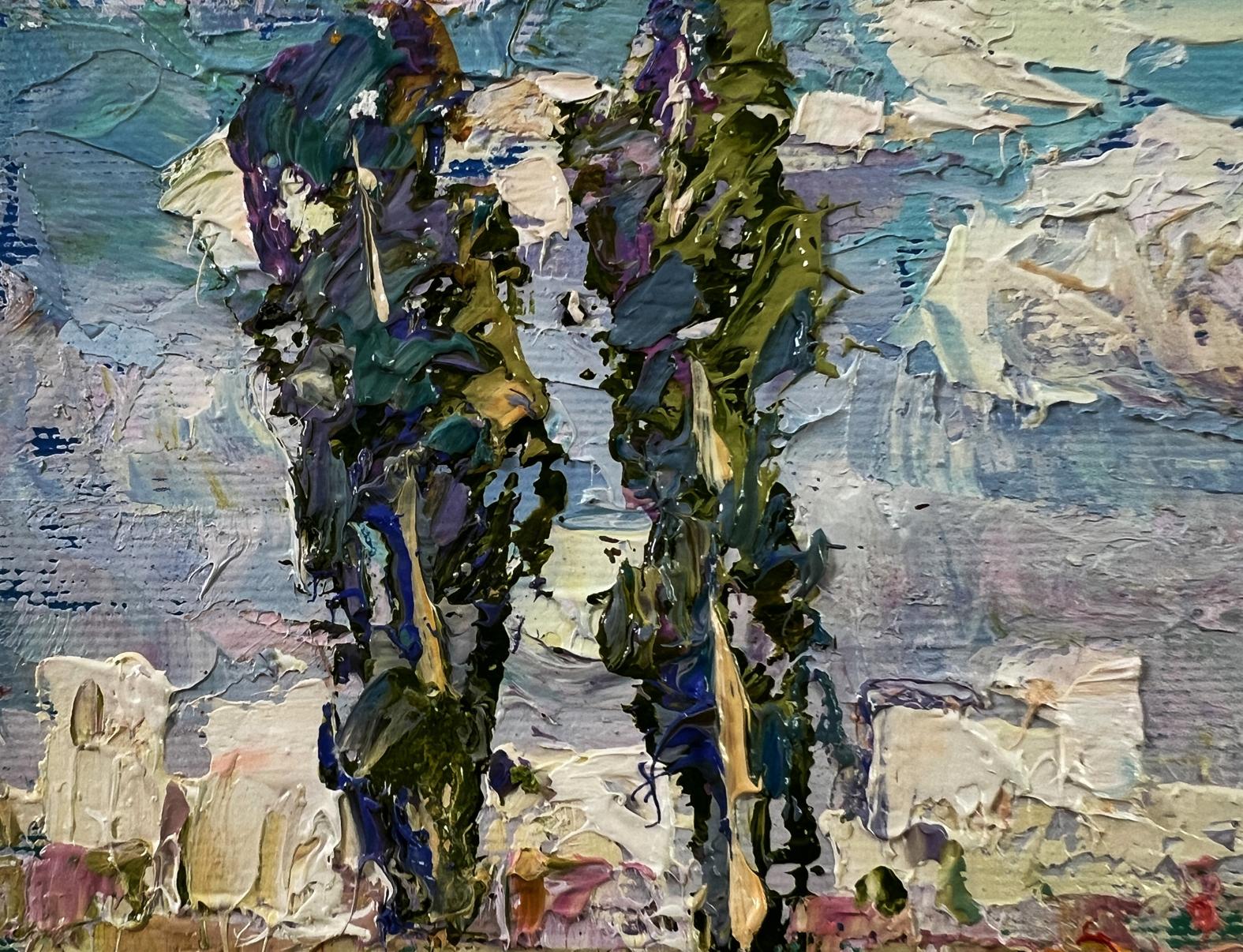 Impasto oil painting Heat outside the city by Oleksiy Ivanyuk