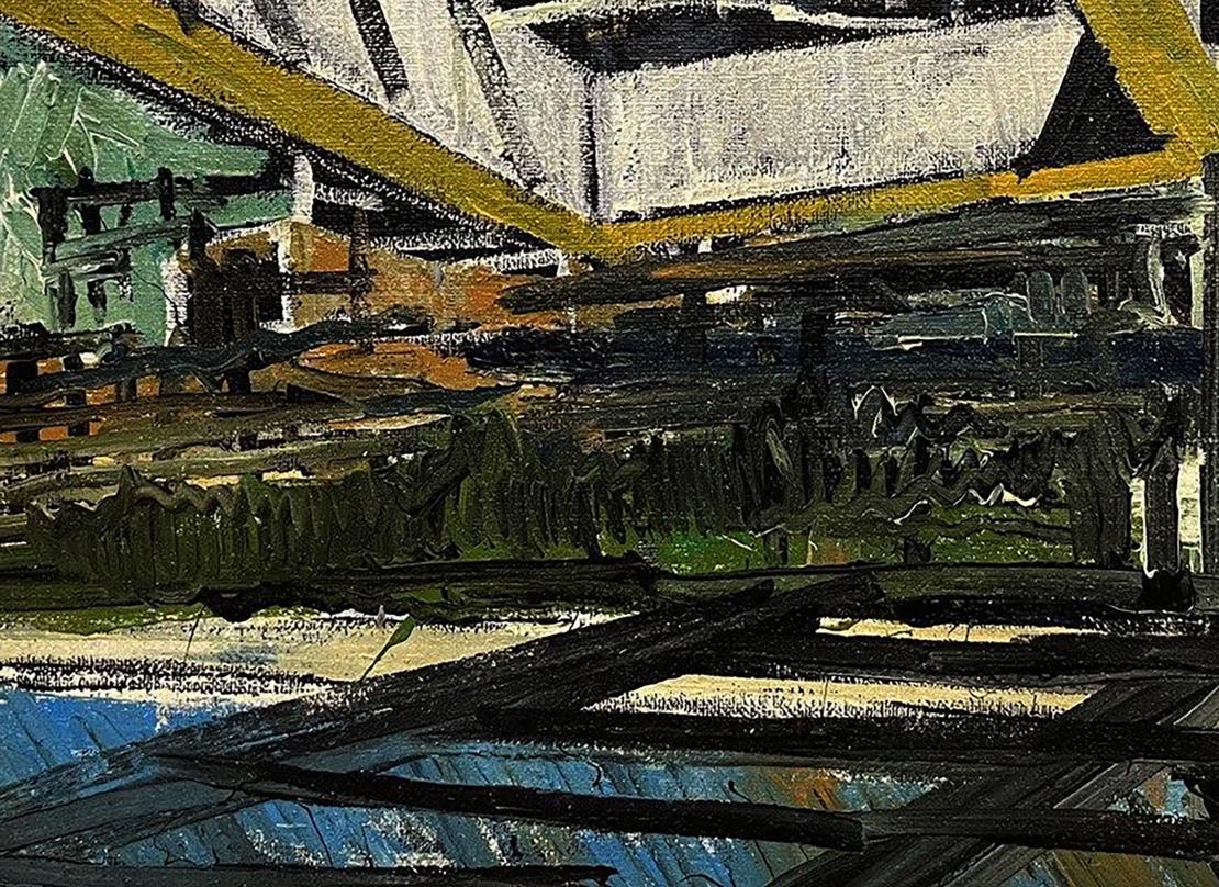 Oil painting Safe places by Serhiy Kovalev with bold earthy abstract strokes