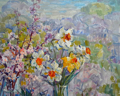 Vibrant impressionist oil painting Morning light and petals by Ivan Kovalenko