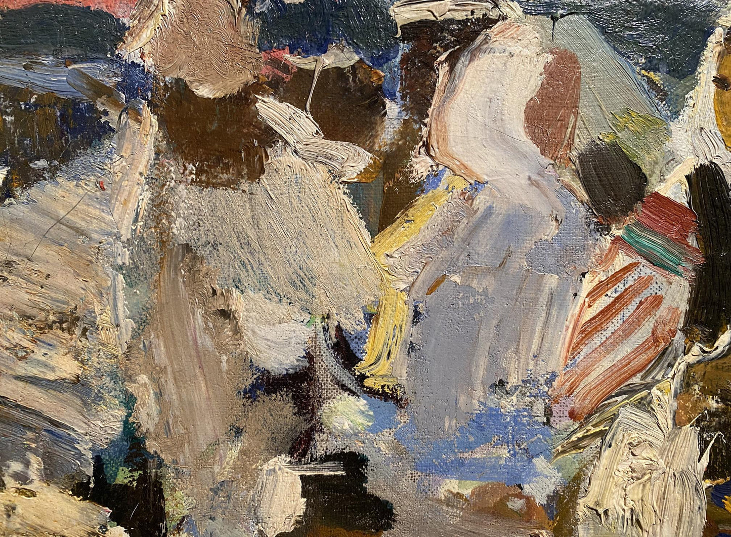 Oil painting sketch by unknown artist with thick textured earthy tones