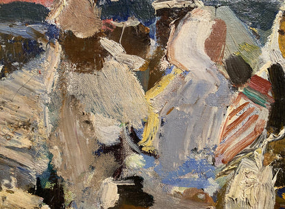 Oil painting sketch by unknown artist with thick textured earthy tones