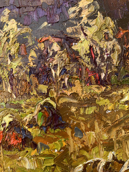 Oil painting After haymaking by Ivanyuk Oleksiy in earthy impasto tones