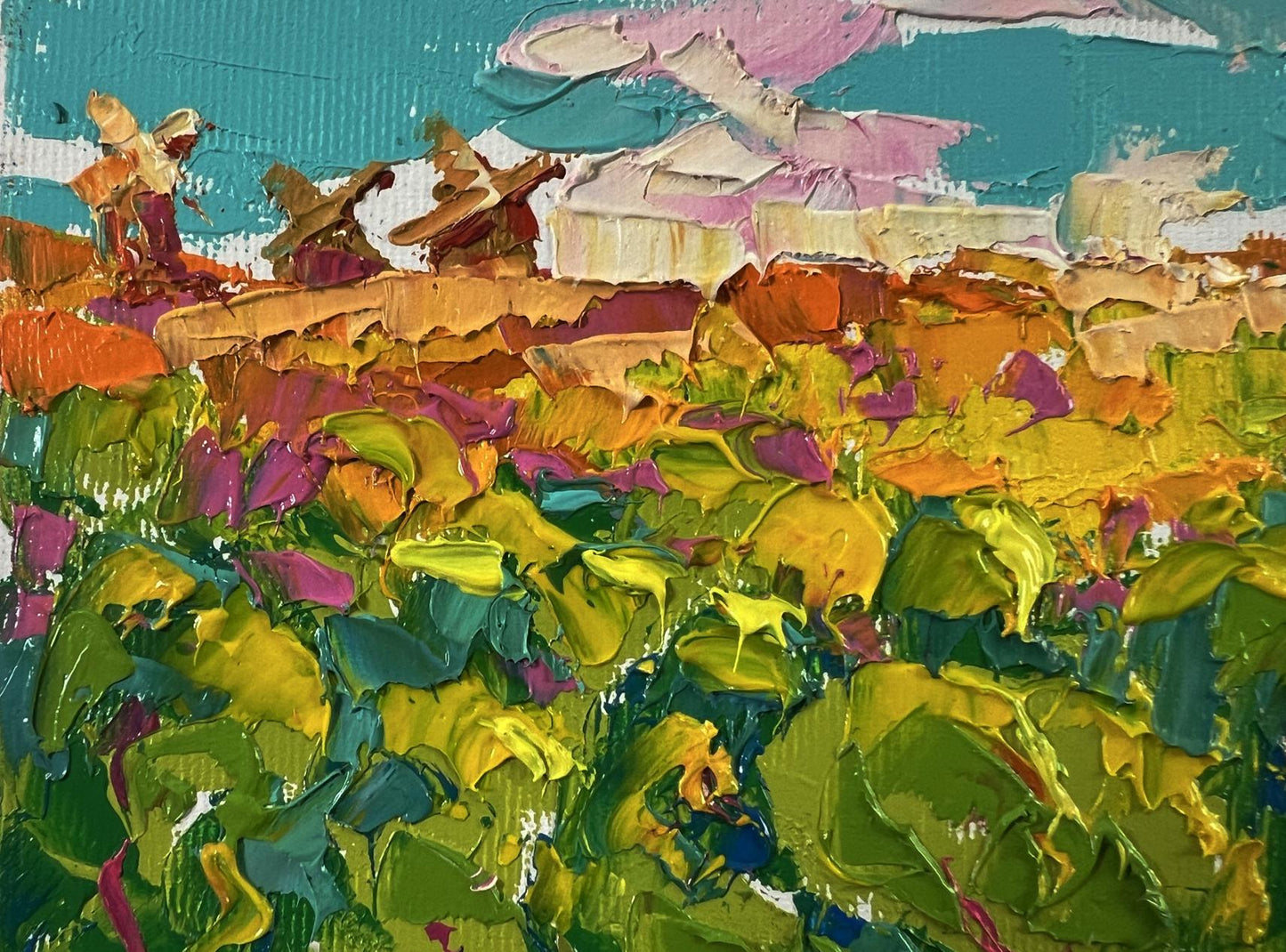 Vibrant impressionist oil painting of summer forest and fields by Oleksiy Ivanyuk
