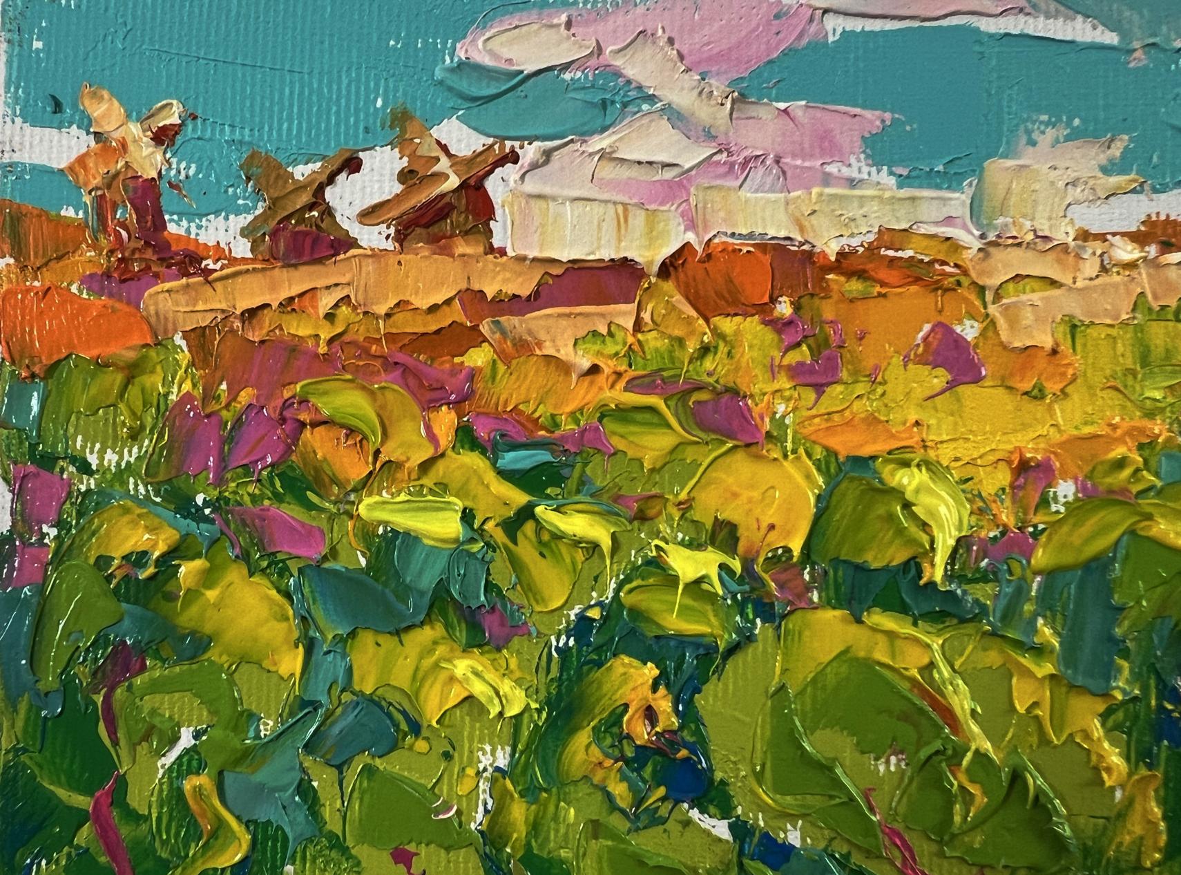 Vibrant impressionist oil painting of summer forest and fields by Oleksiy Ivanyuk