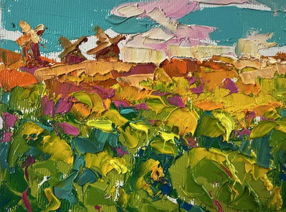 Vibrant impressionist oil painting of summer forest and fields by Oleksiy Ivanyuk