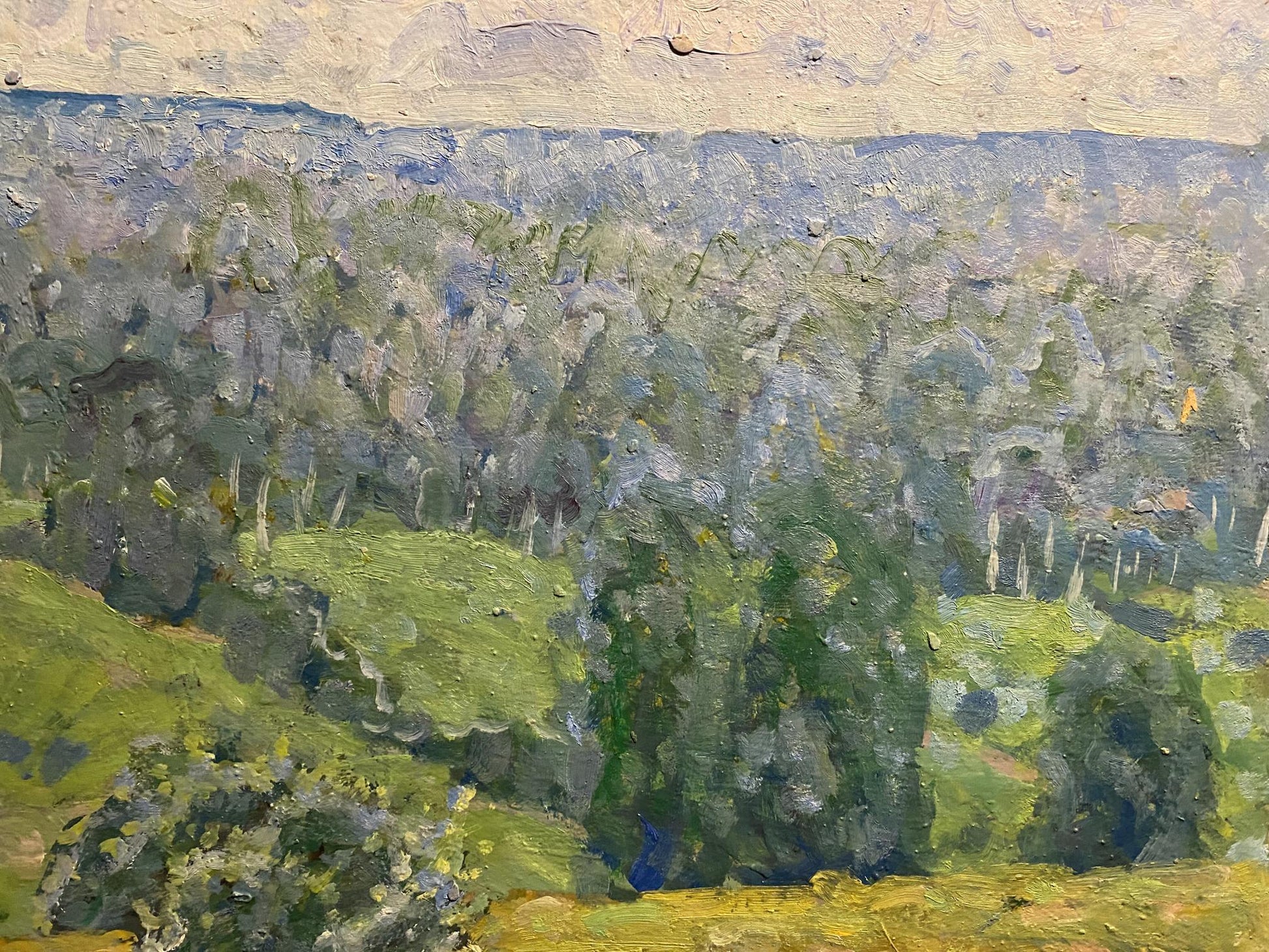 Oil painting of Forest glades by Georgy Kolosovsky lush green hills and trees