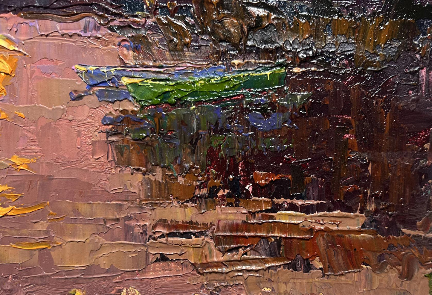 Textured impasto oil painting Monthly Reflection by Oksana Ivanyuk