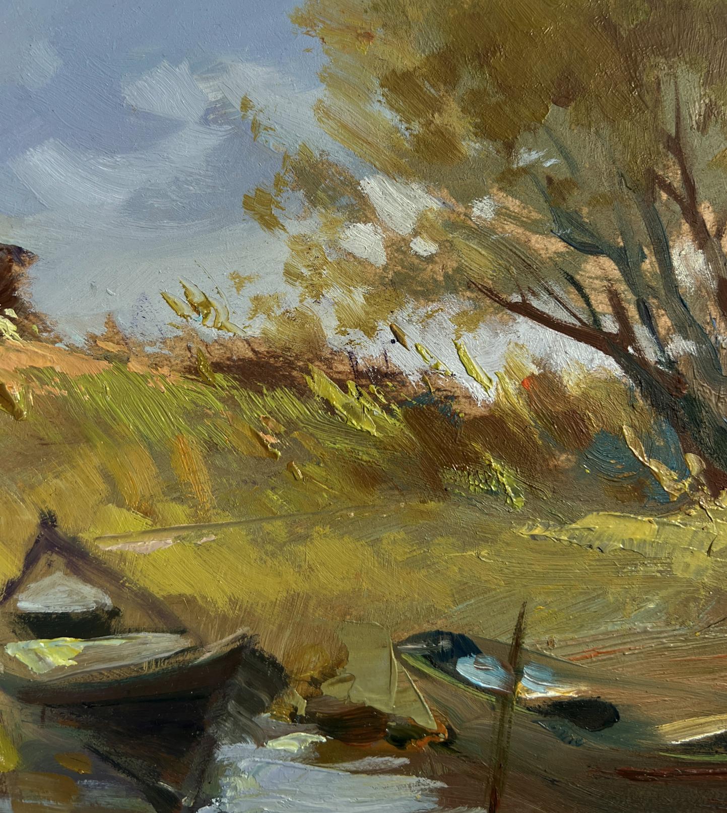 Oil painting Summer peace on the river by Yuriy Suprunchuk