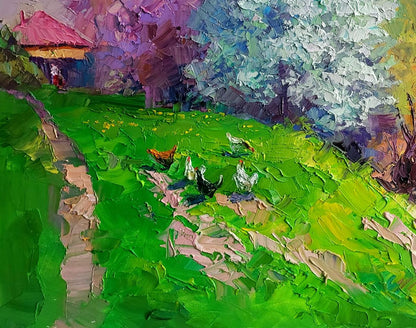 Vibrant impressionist oil painting Spring has come by Boris Serdyuk