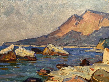 Impressionistic oil painting of sea shore by Grigoriy Ruban