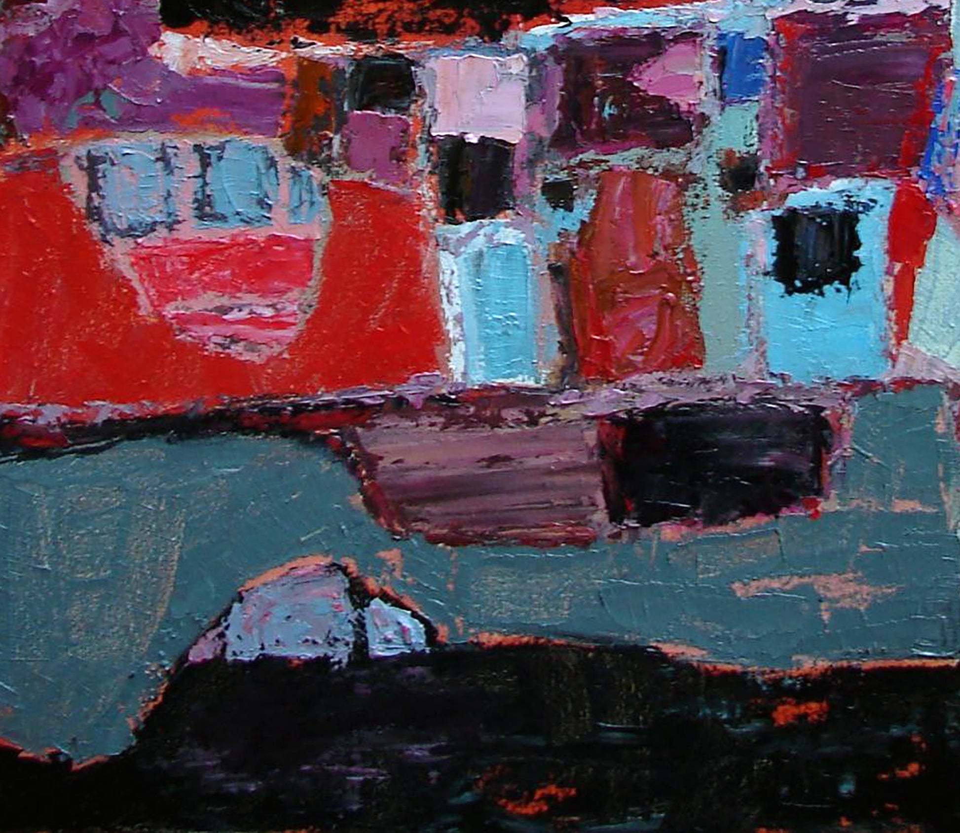 Abstract expressionist oil painting Build yourself a house by Tatyana Shulyak