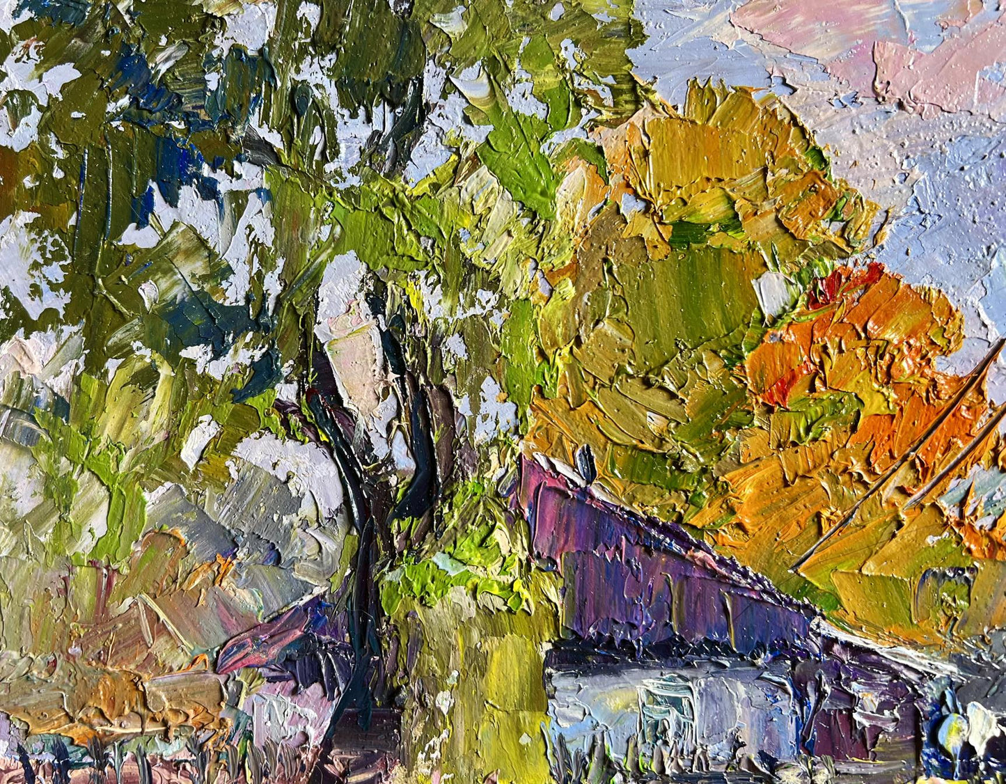 Vibrant impressionist oil painting September day by Boris Serdyuk
