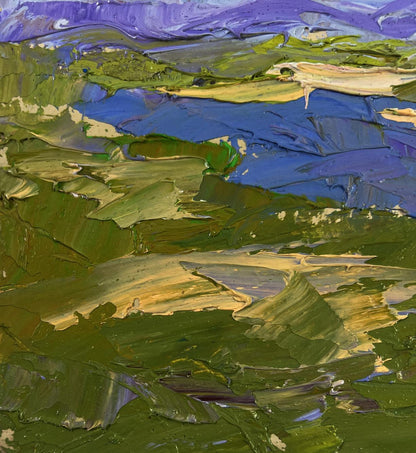 Oil painting Sunny day under a cloudy sky by Boris Serdyuk impasto landscape