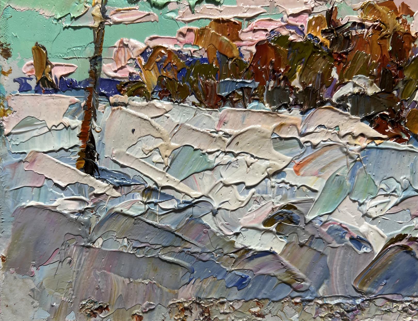 Impasto oil painting After the night snow storm by Oksana Ivanyuk