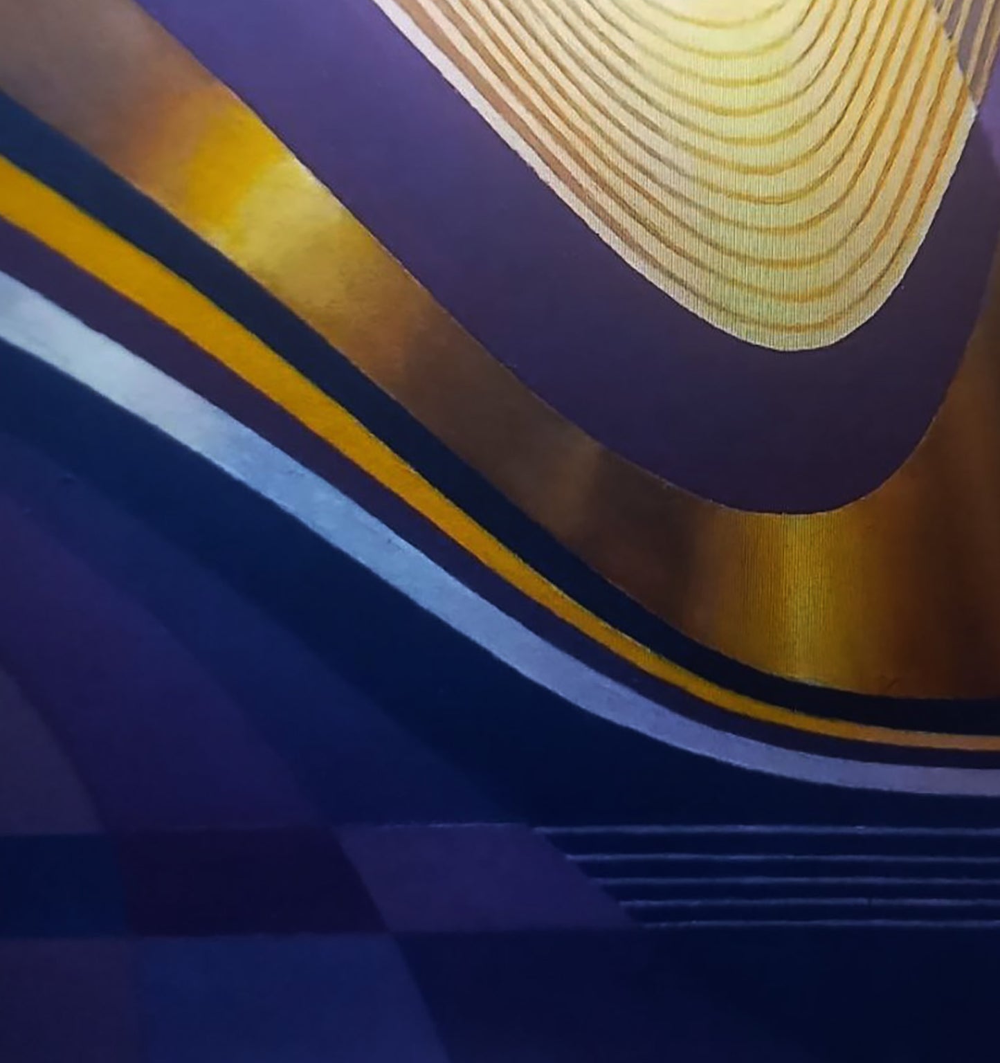 Oil painting Gold Ribbon by Alexander Strashevich, abstract gold and purple bands