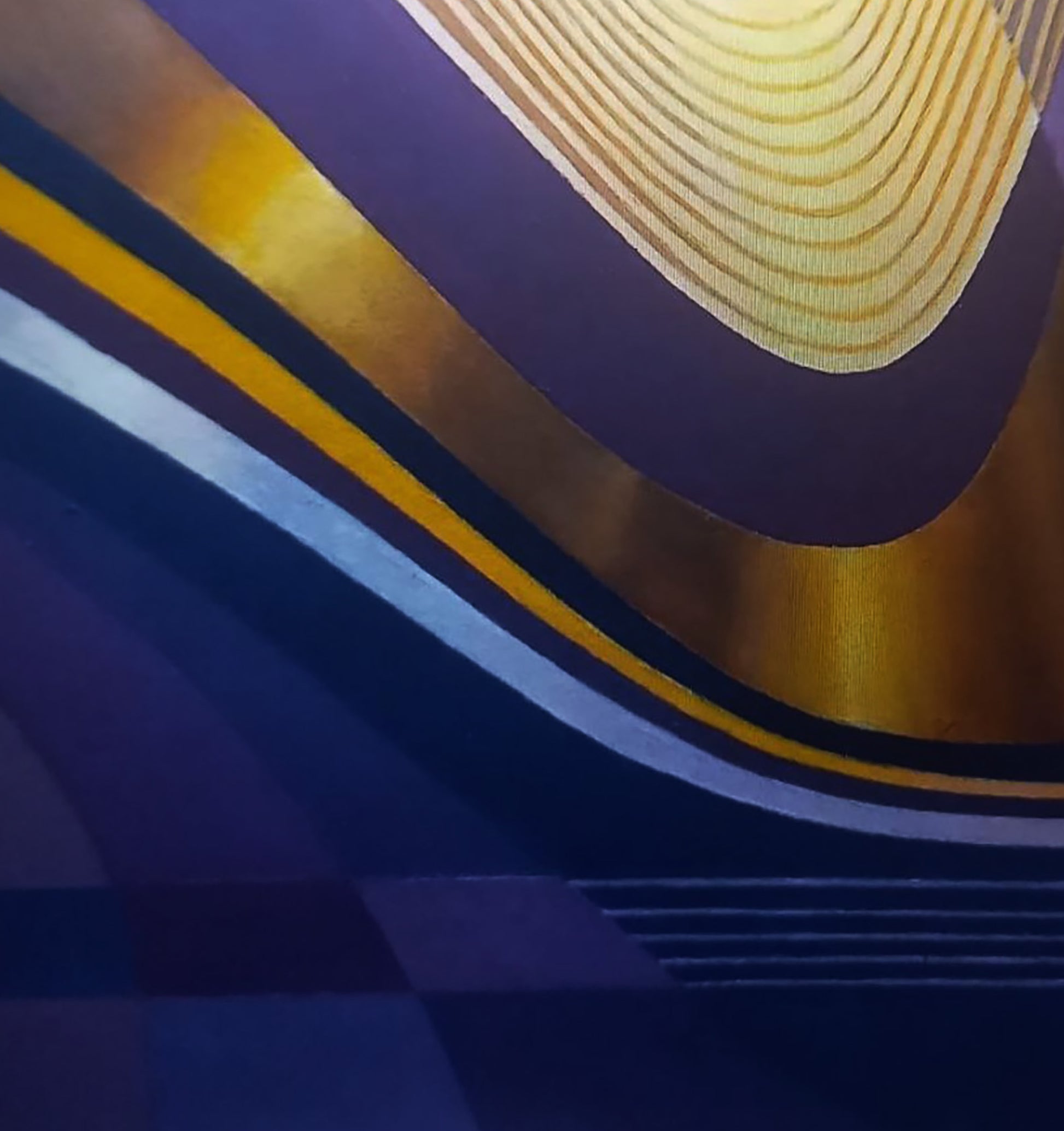 Oil painting Gold Ribbon by Alexander Strashevich, abstract gold and purple bands