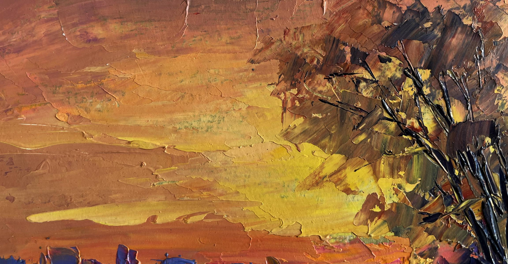 Oil painting The winter morning begins by Boris Serdyuk sunset scene