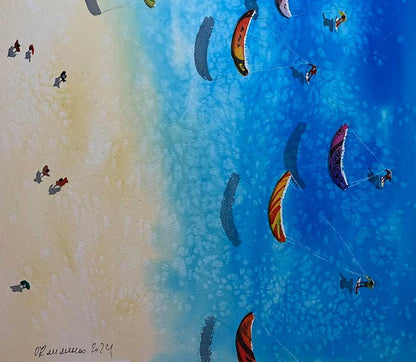 Watercolor painting Windy Day Olena Klimenko