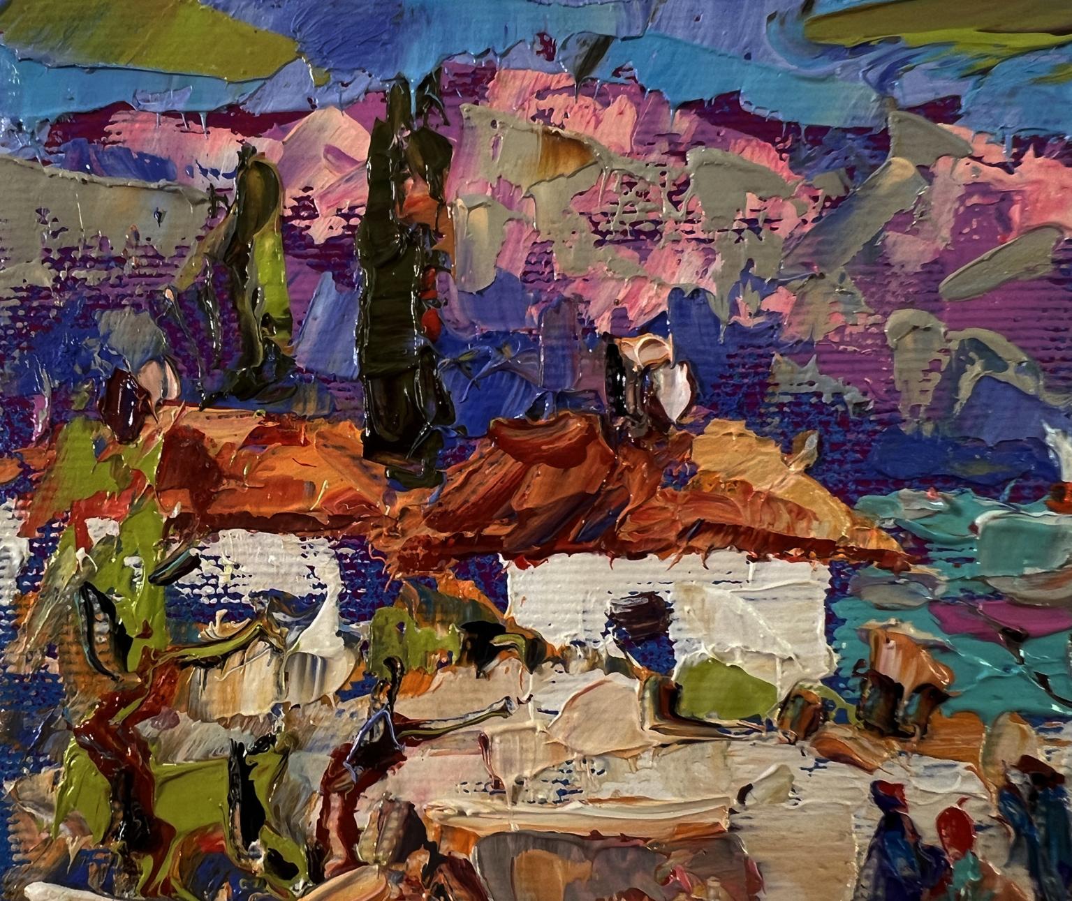Vibrant impressionist oil painting Edge of the village by Oleksiy Ivanyuk