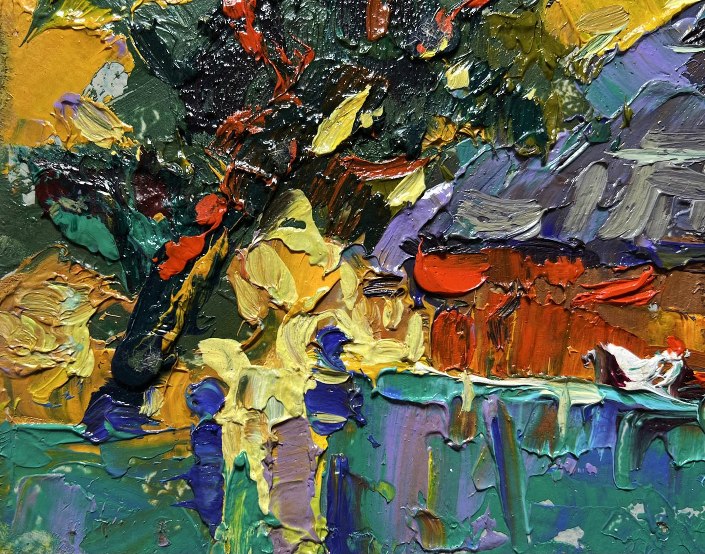 Oil painting Warm evening with yellow sunset by Oleksiy Ivanyuk