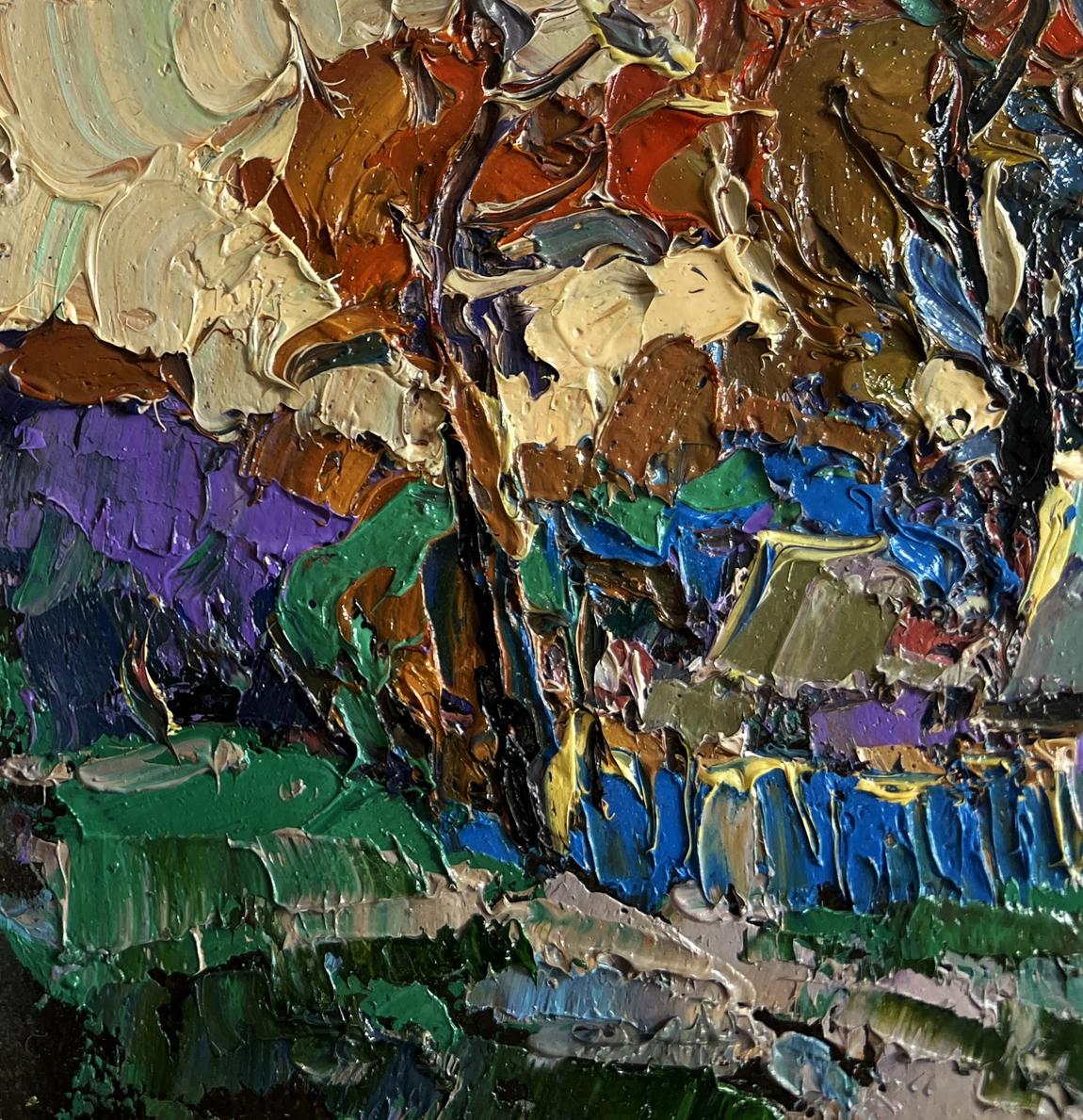 Oil painting Cool wind in the evening by Oksana Ivanyuk vibrant textured artwork