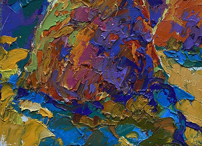 Vibrant Oleksiy Ivanyuk oil painting of summer field haystacks