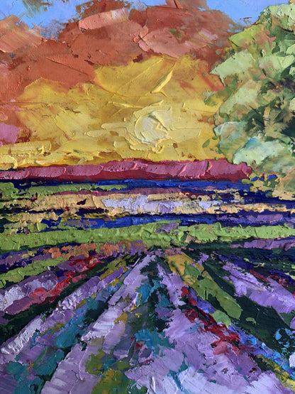 Vibrant Sunset in the Field oil painting by V. Zadorozhnya
