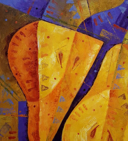 Vibrant oil painting Still life with pears by Sergiy Voichenko