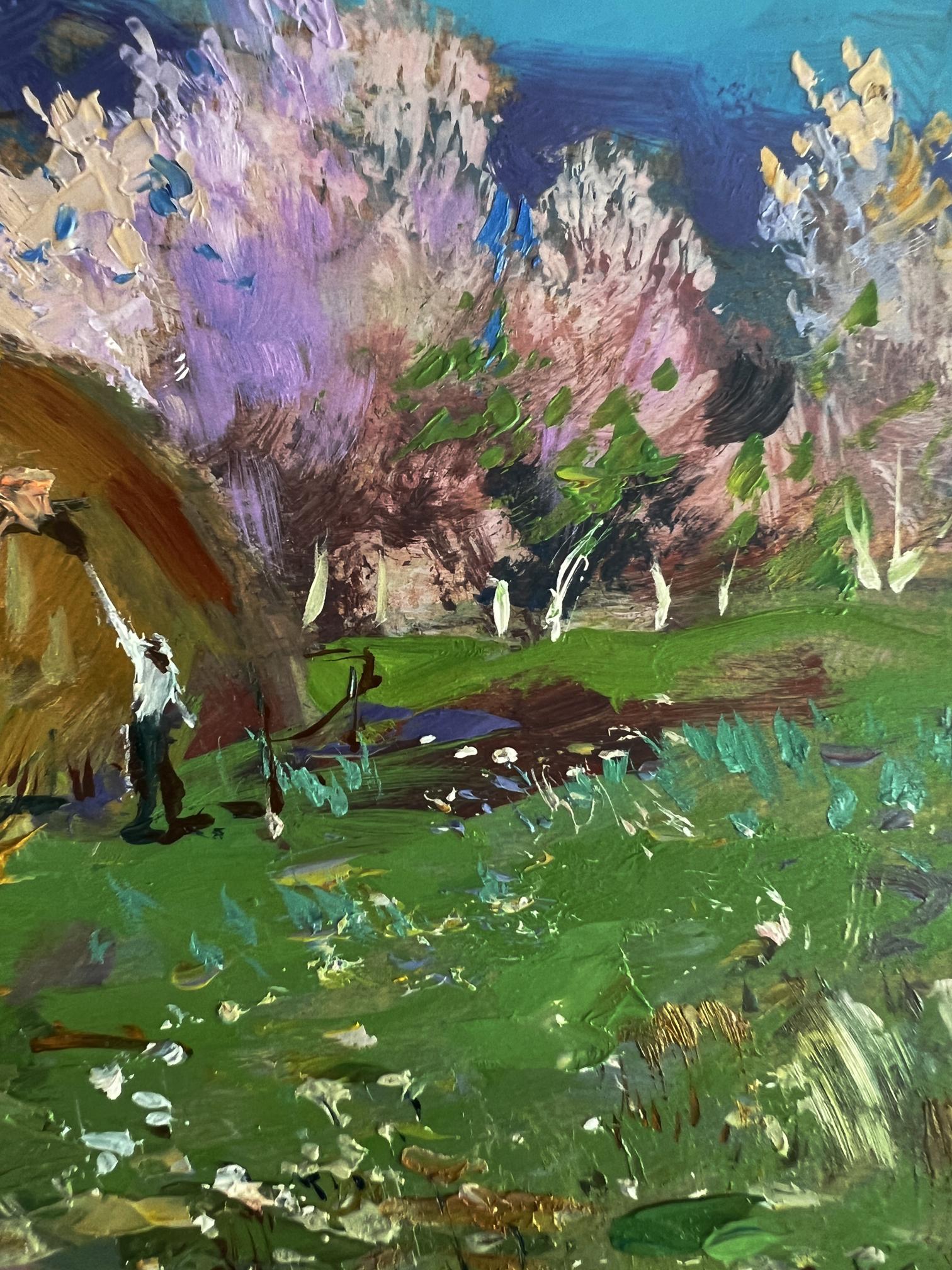 Vibrant impressionist oil painting Rural working days by Yuriy Suprunchuk