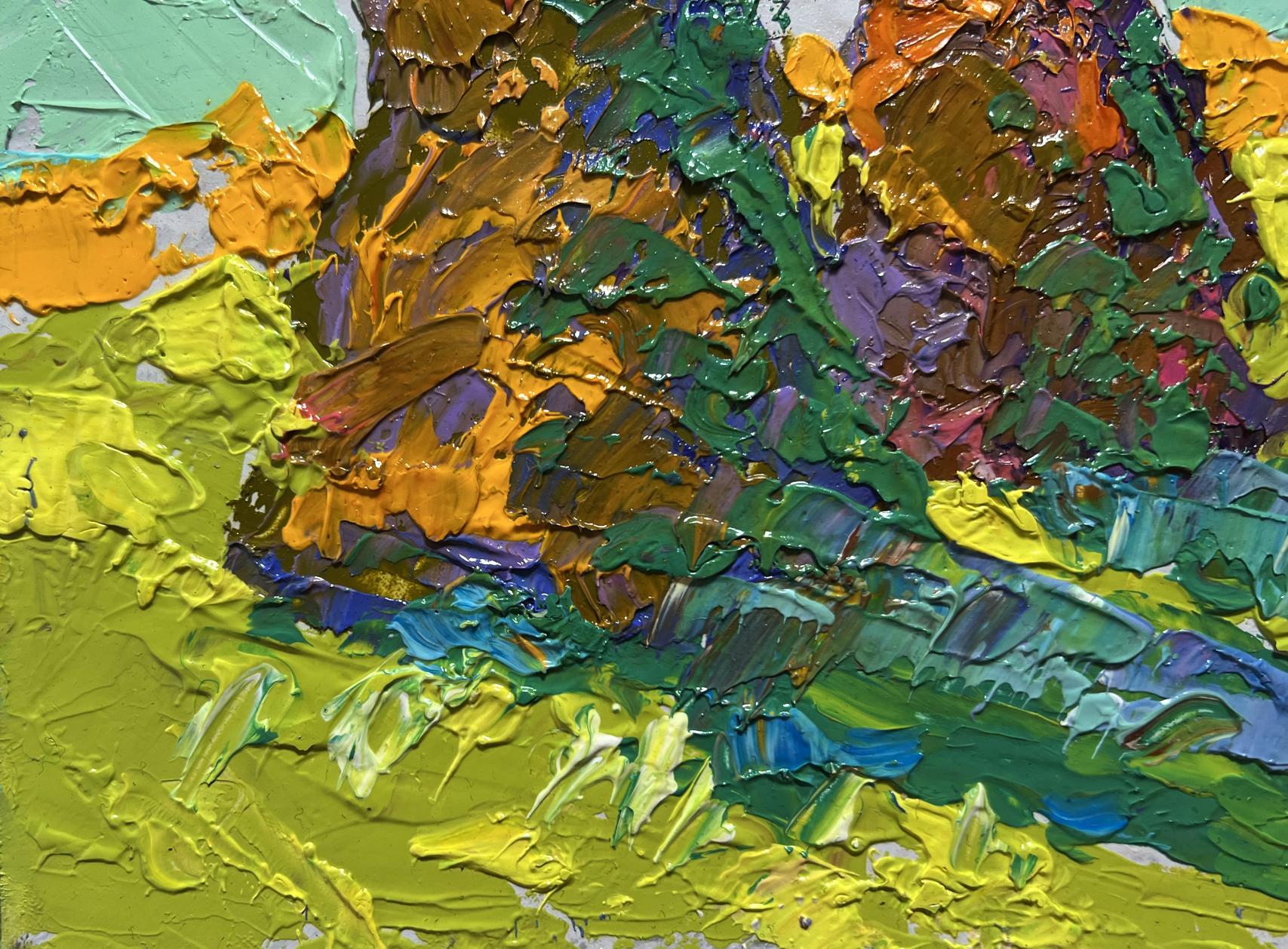 Vibrant impasto oil painting Fragrant hay in the field by Oleksiy Ivanyuk