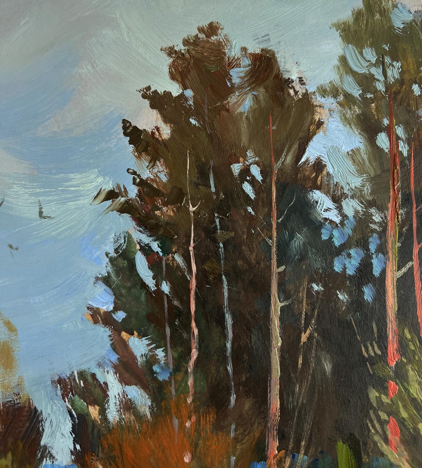 Oil painting Path in the winter forest by Yuriy Suprunchuk