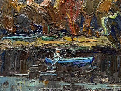 Oil painting Deep into the forest across the river by Oleksiy Ivanyuk