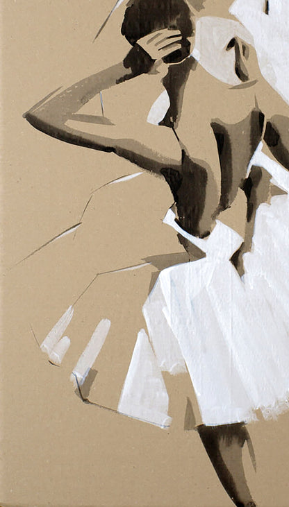 Stylized ballerina in motion by Dima Filatov, Acrylic After party painting