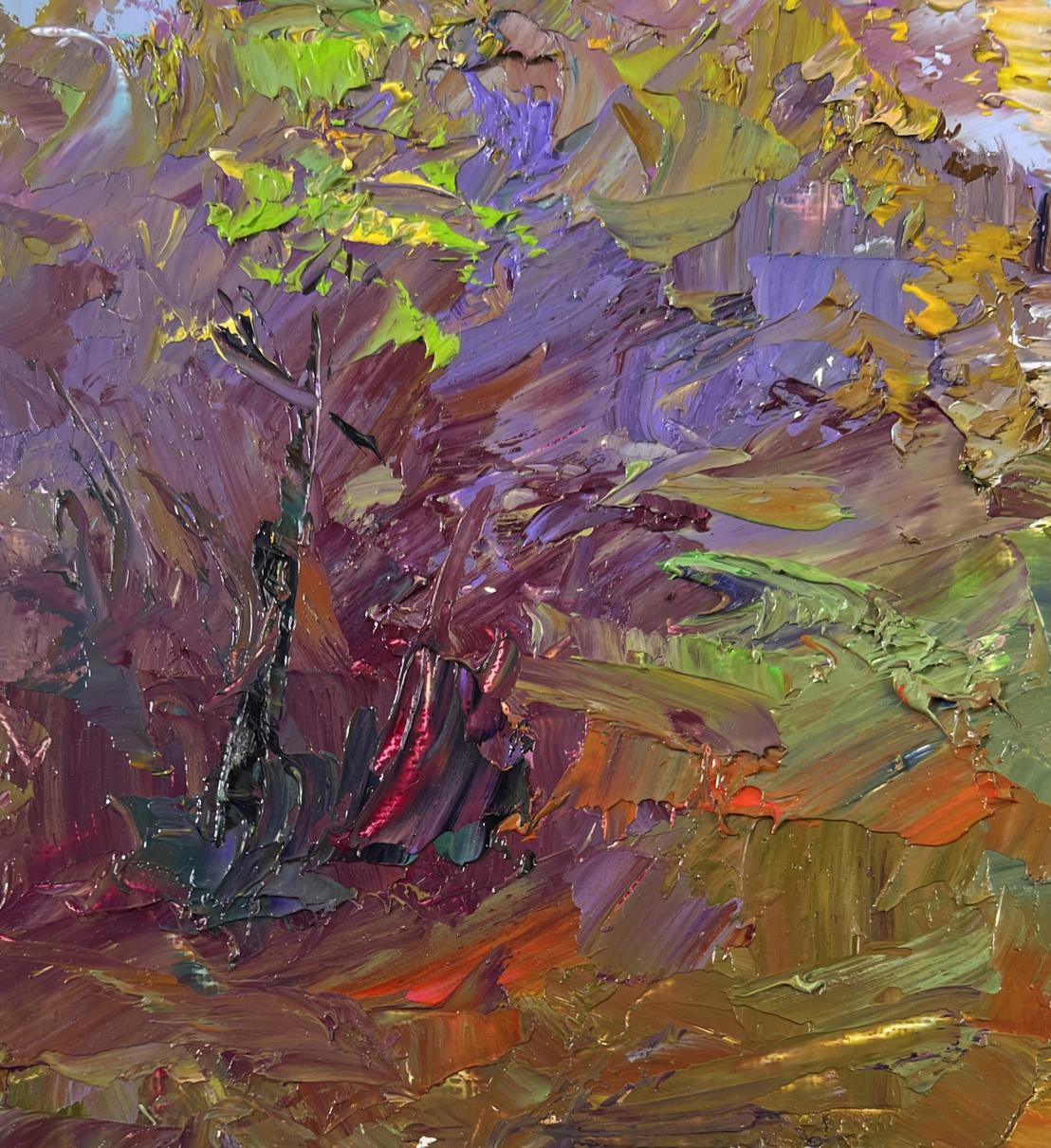 Oil painting Mushroom season by Boris Serdyuk with stylized tree