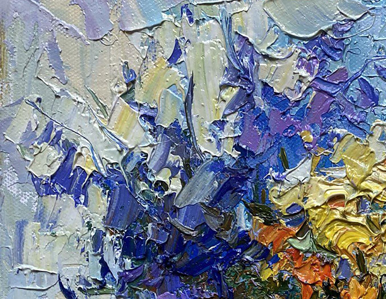 Oil painting Spring flowers by Oksana Ivanyuk with vibrant impasto strokes