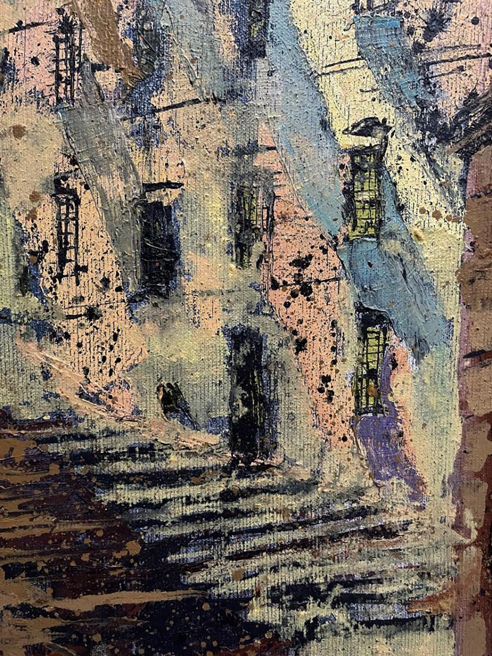 Oil painting Some Street by Serhiy Kovalev: abstract cobblestone scene