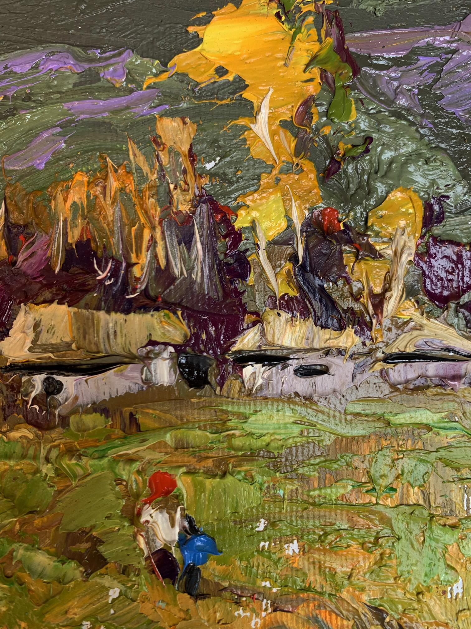 Vibrant impressionist oil painting It was raining by Oksana Ivanyuk
